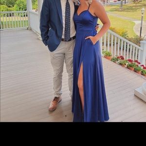 Royal Blue Satin Formal Windsor Dress